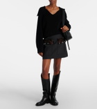 Plan C Sequined wool-blend miniskirt