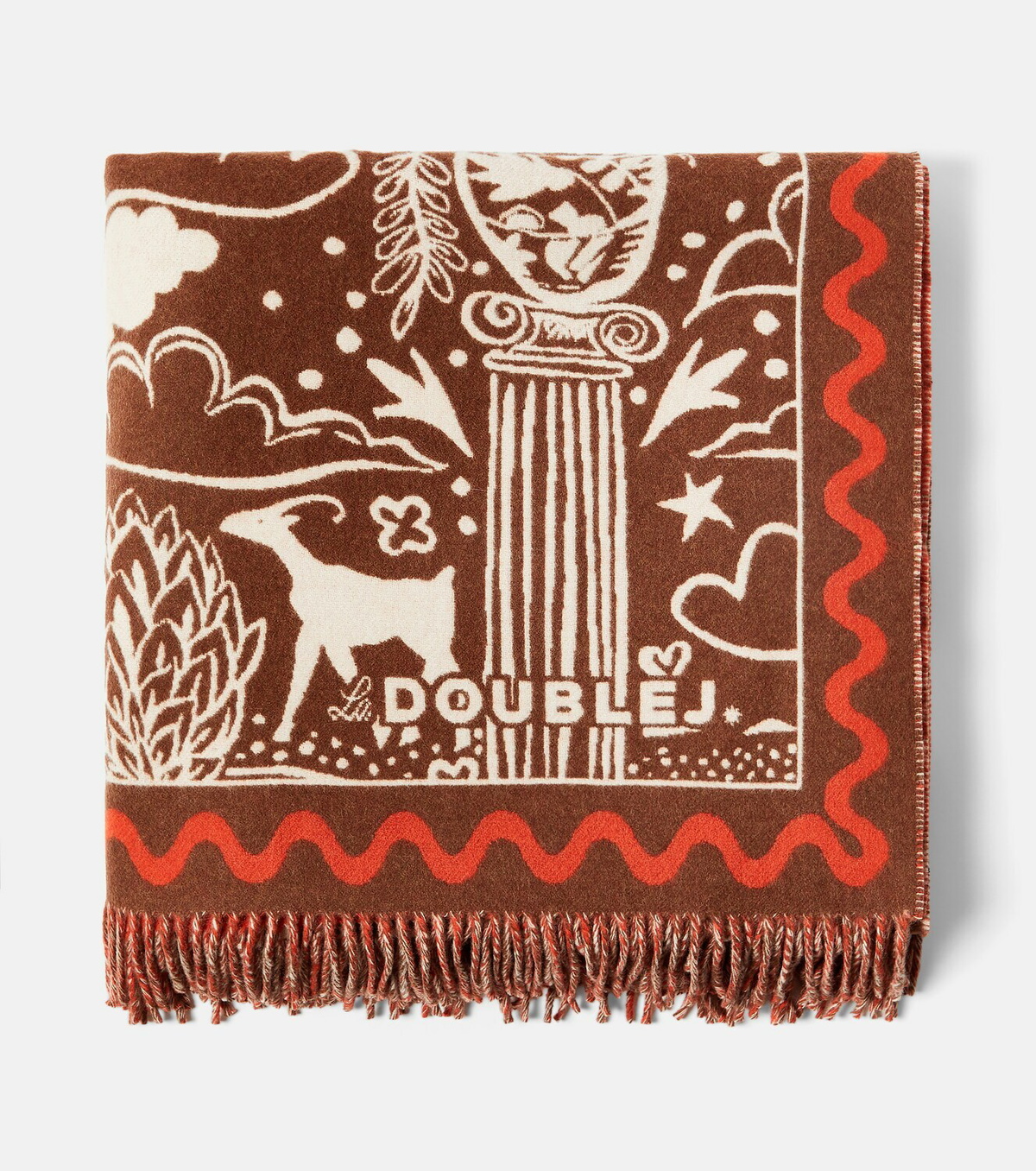 La DoubleJ Ionic wool and cashmere intarsia blanket