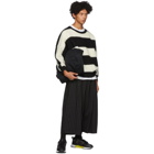 Sasquatchfabrix. Black and White Wool Silhouette Trousers