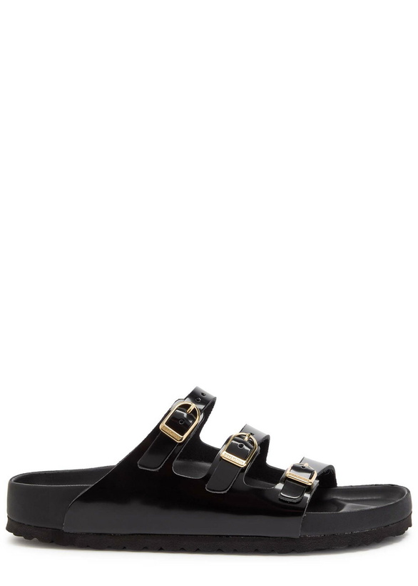 Photo: Birkenstock Florida Patent Leather Sliders Black