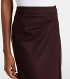 Victoria Beckham Draped virgin wool midi skirt