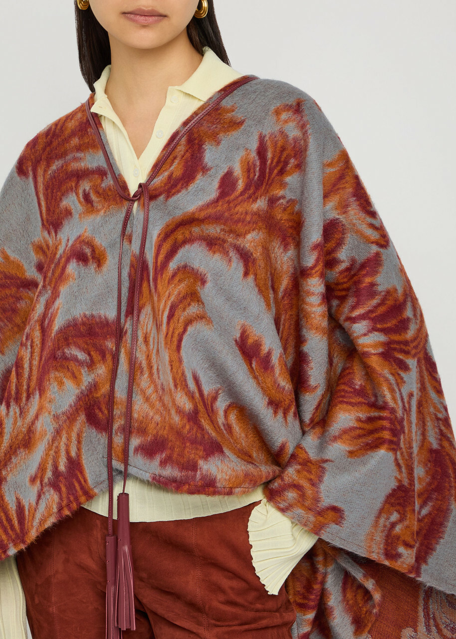 Etro Paisley-jacquard Brushed Wool-blend Cape - Multi Print - One Size