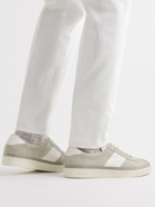 TOM FORD - Bannister Leather-Trimmed Suede Sneakers - Gray