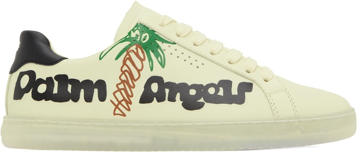 Photo: Palm Angels Yellow Palm One Sketchy Logo Sneakers