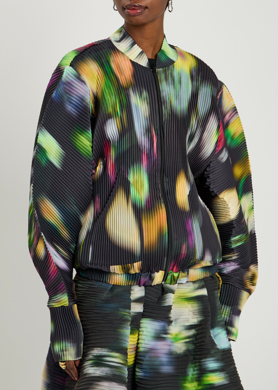 Julia Heuer Bexter Plissé Seersucker-satin Bomber Jacket - Black - One Size