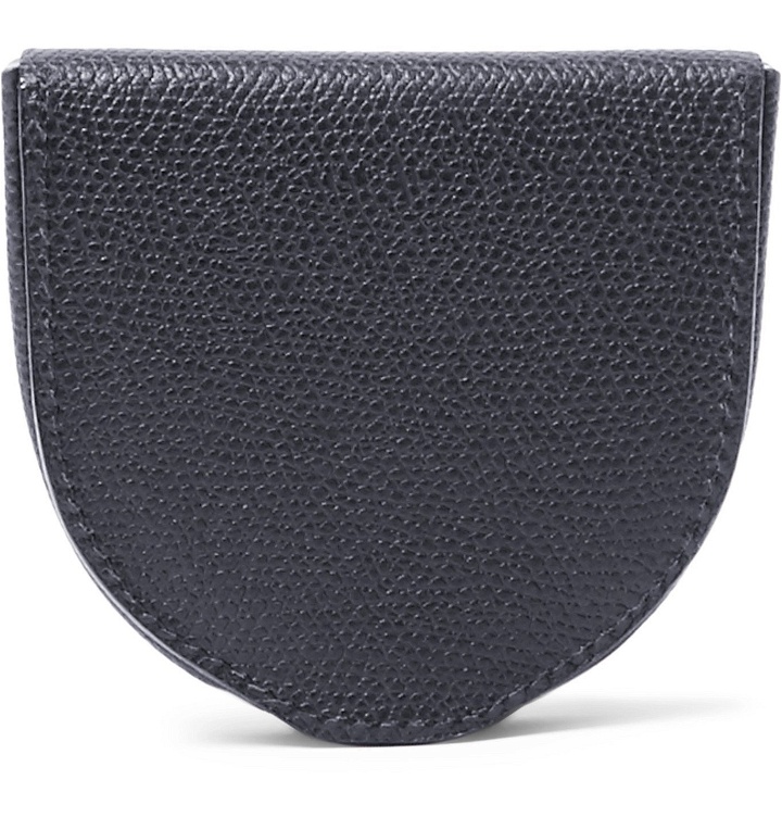 Photo: Valextra - Tallone Pebble-Grain Leather Coin Wallet - Blue