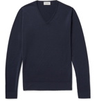 John Smedley - Blenheim Mélange Merino Wool Sweater - Blue