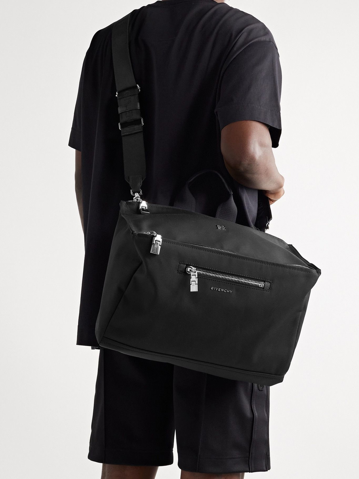 GIVENCHY LogoAppliquéd LeatherTrimmed Canvas Messenger Bag Givenchy