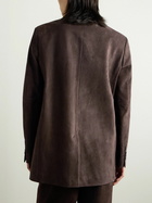 LOEWE - Nubuck Suit Jacket - Brown