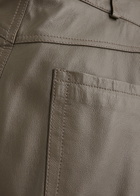 Arma Catania Wide-leg Leather Trousers Dark Brown