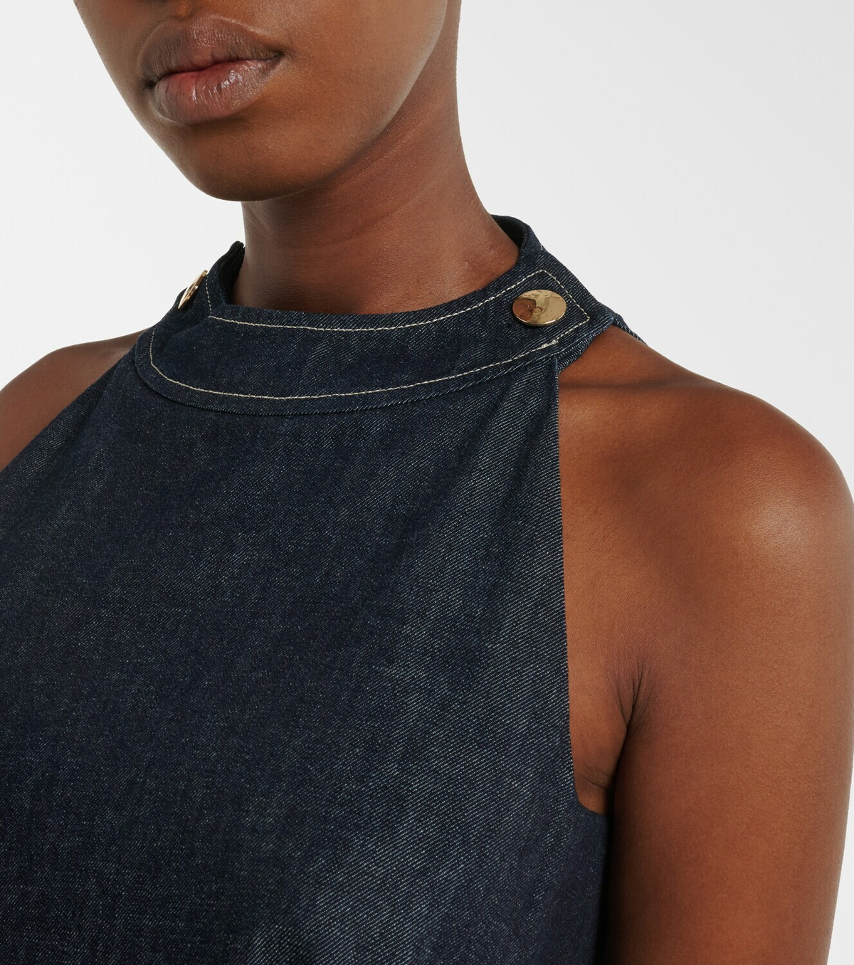 'S Max Mara Halterneck denim minidress