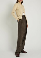 Maison Margiela Stitch-detail Wool-blend Cardigan Beige