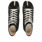 Maison Margiela Men's Canvas Tabi High Top Sneakers in Black/White