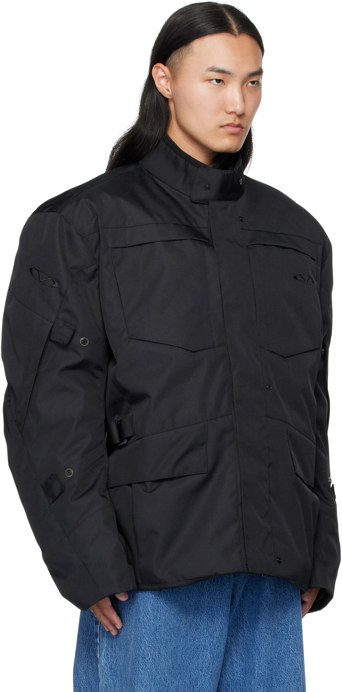 VETEMENTS Black Biker Parka Coat & Jackets Set