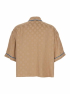 Merci Brown Jacket With Contrasting Trim And All-over Polka Dot Motif In Viscose Blend Woman