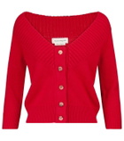 Alexander McQueen Off-shoulder cashmere cardigan