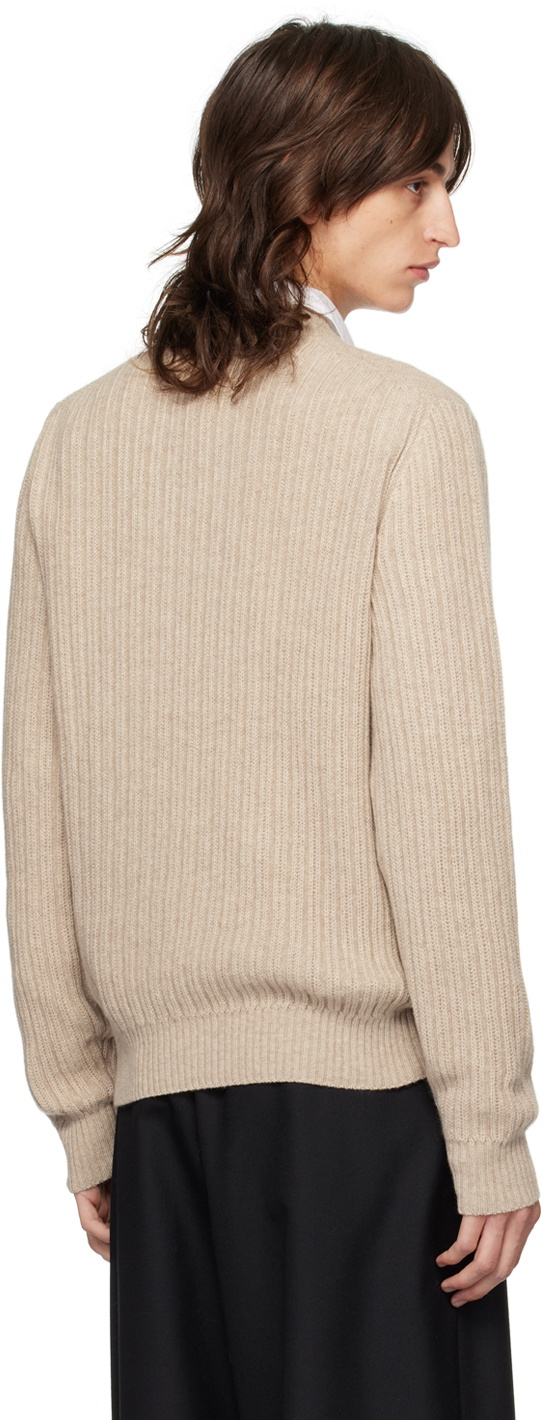 Brioni Beige Cashmere V-Neck Sweater