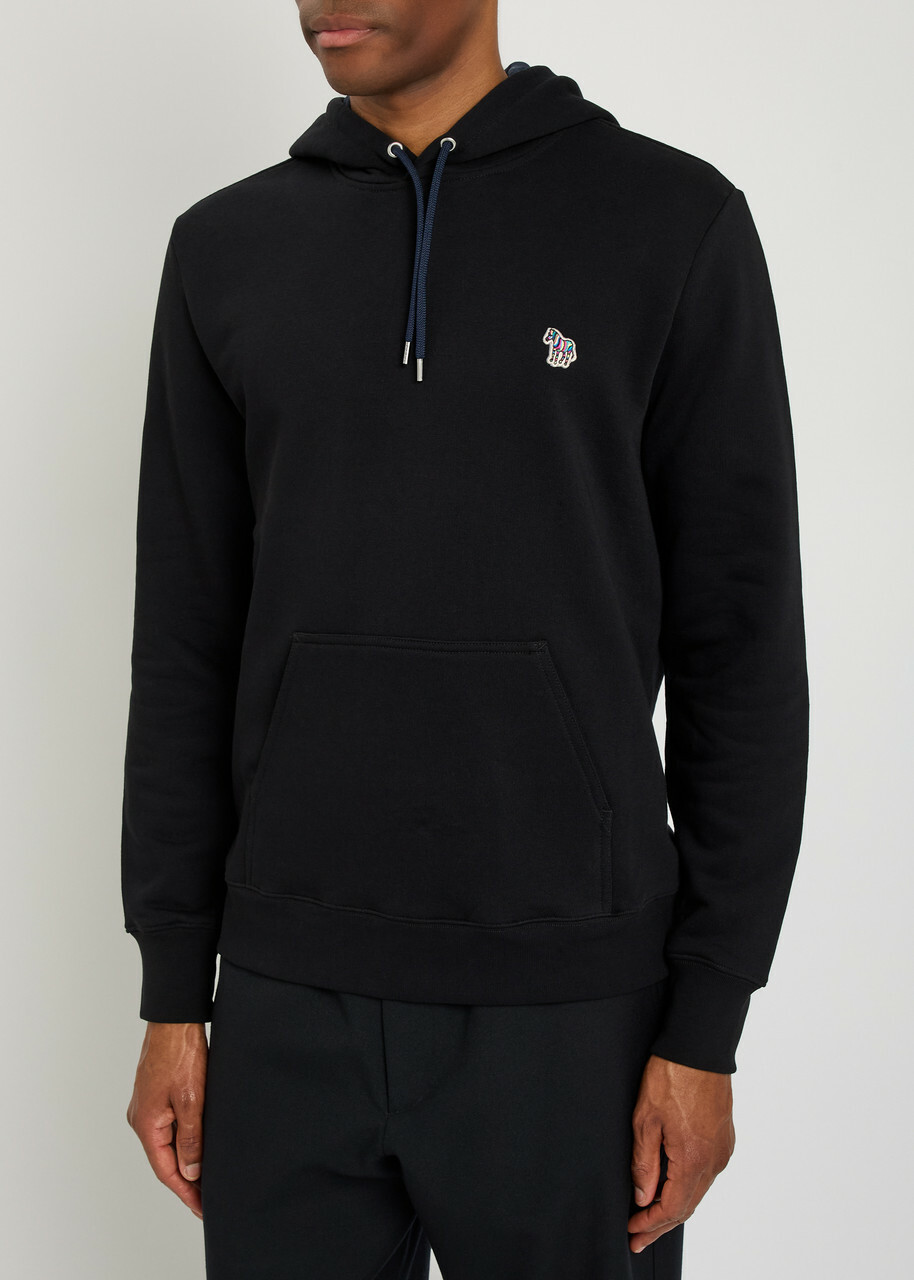 PS Paul Smith Appliquéd Hooded Cotton Sweatshirt Black