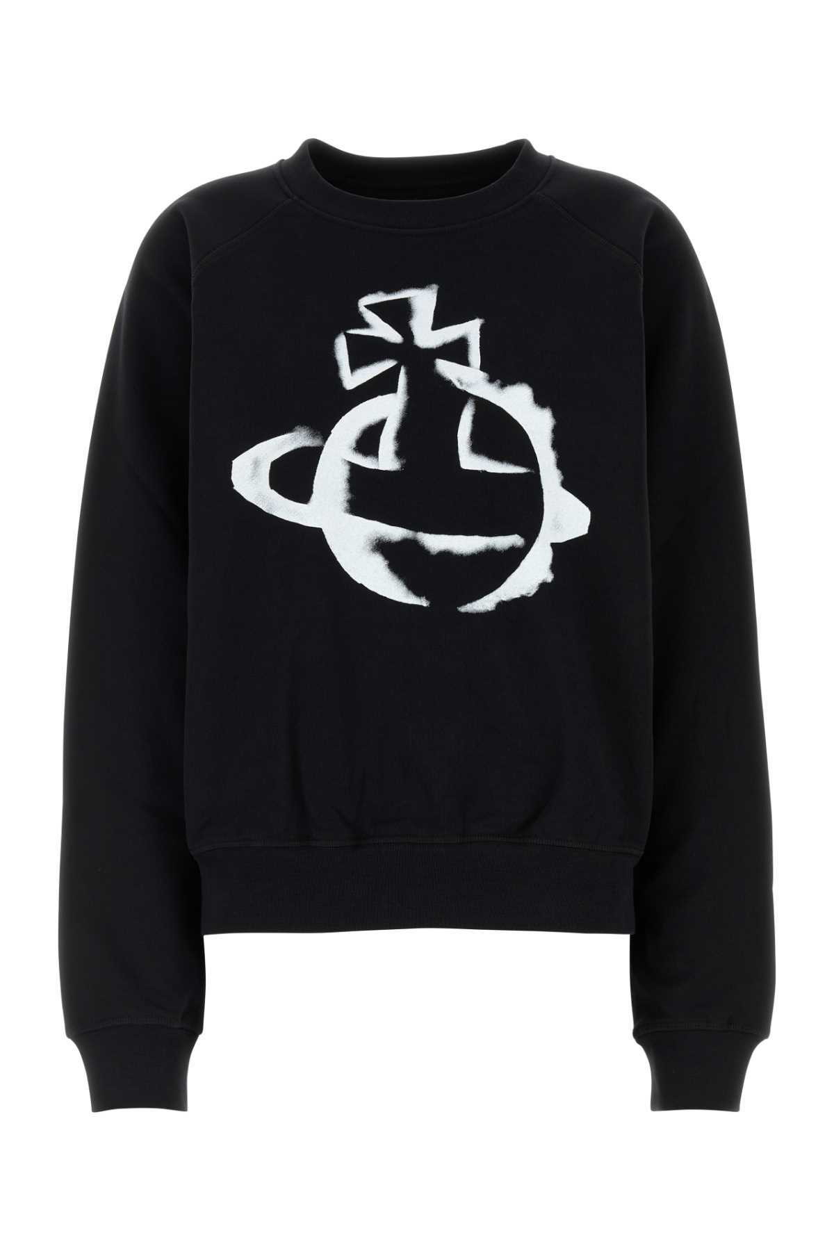 【関税&送料込】Vivienne Westwood Black Cotton Ashton Sweats Vivienne Westwood Black Athletic Sweatshirt Vivienne Westwood
