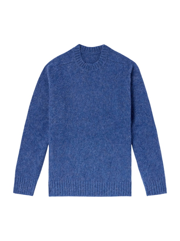 Photo: Anderson & Sheppard - Geelong Brushed-Wool Sweater - Blue