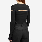 Helmut Lang Women's Double Slash Long Sleeve Top in Basalt Black