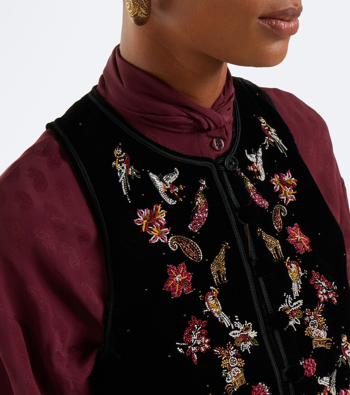 Etro Beaded velvet vest