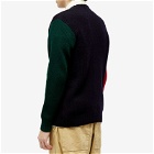 Country Of Origin Men's Tri Block Crew Knit in Navy/Red/Green