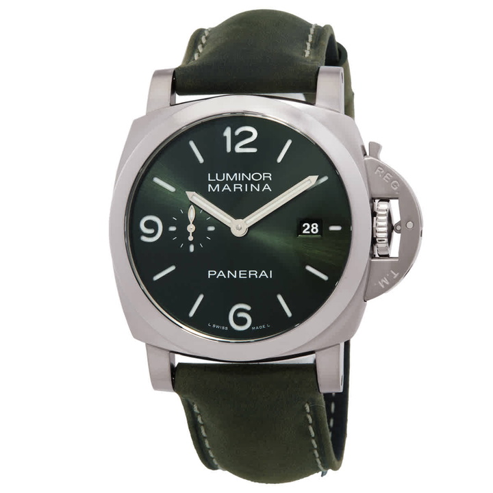 Photo: Panerai Luminor Marina Titanio Automatic Green Dial Watch PAM03325