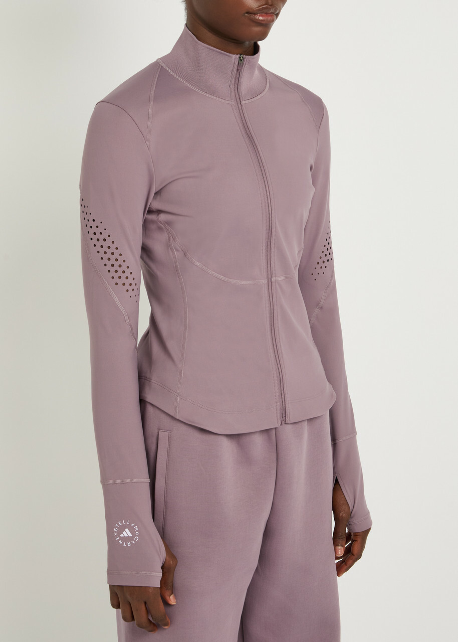Adidas X Stella Mccartney Training Stretch-jersey Midlayer Jacket Purple