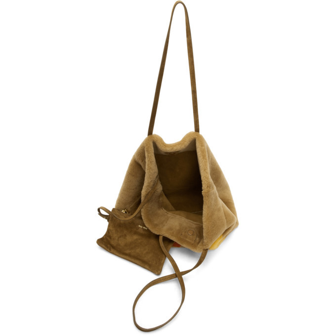 【SALE】 ◆MIUMIU◆ Shearling Tote bag トートバッグ Miu Miu Tan Shearling Logo Tote Miu Miu