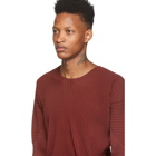 Homme Plisse Issey Miyake Red Pleats Long Sleeve T-Shirt