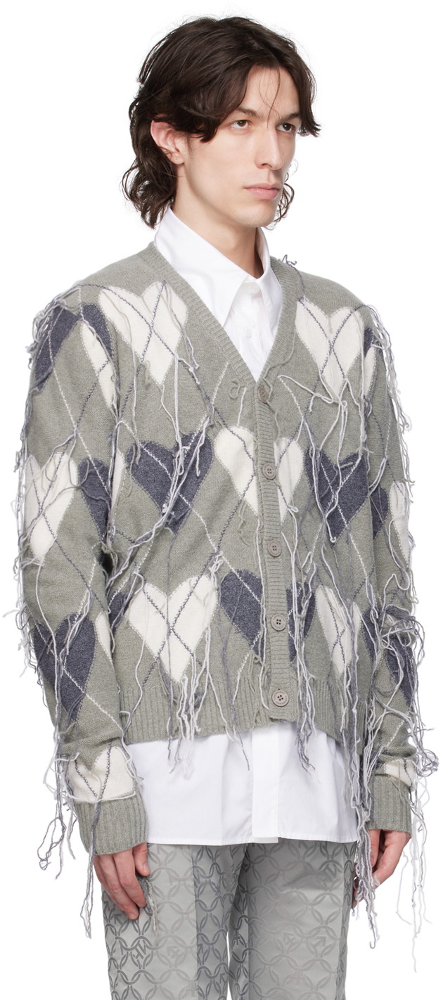 Charles Jeffrey Loverboy Gray Guddle Cardigan