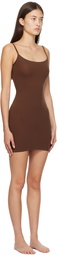 SKIMS Brown Fits Everybody Slip Minidress