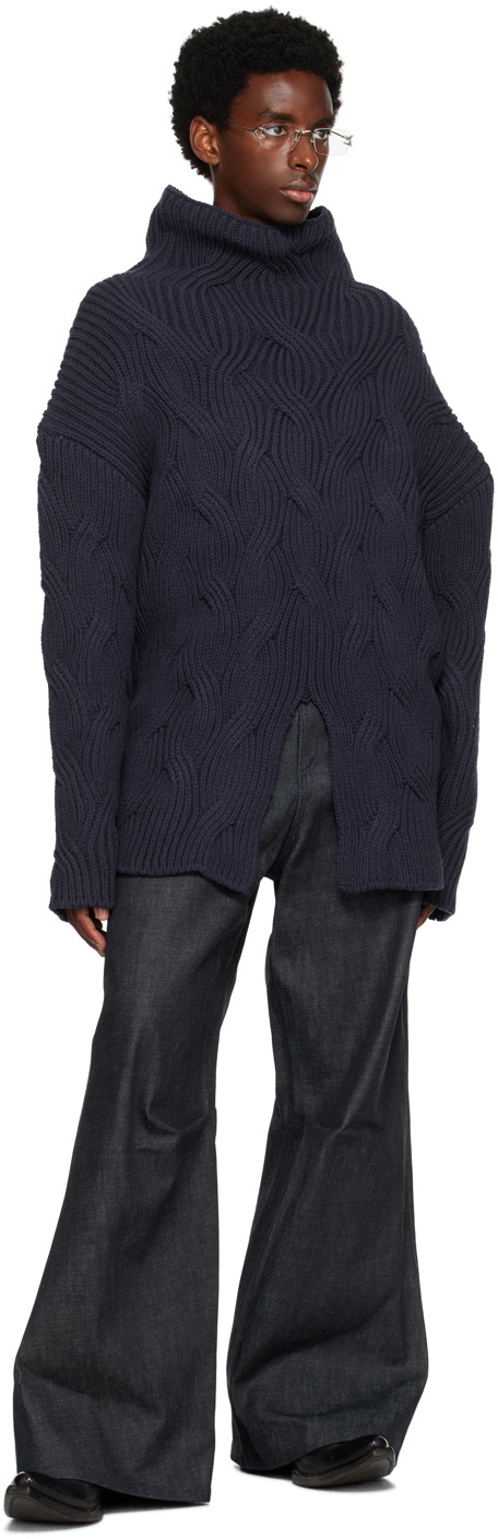 KOZABURO Navy Vented Sweater