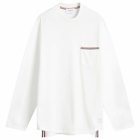 Thom Browne Men's Chest Pocket Crew Sweatshirt in Natural White