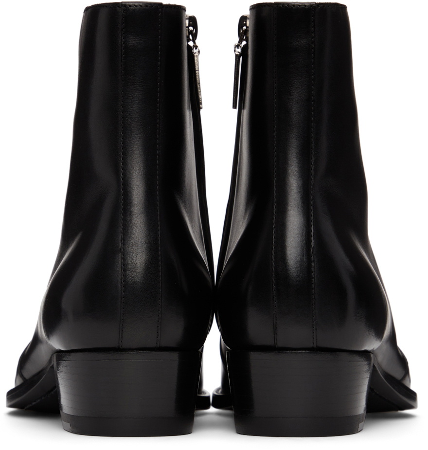 Saint Laurent Black Wyatt Zip Boots Saint Laurent