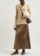 BY Malene Birger Dreele Fringed Wool-blend Jumper Beige