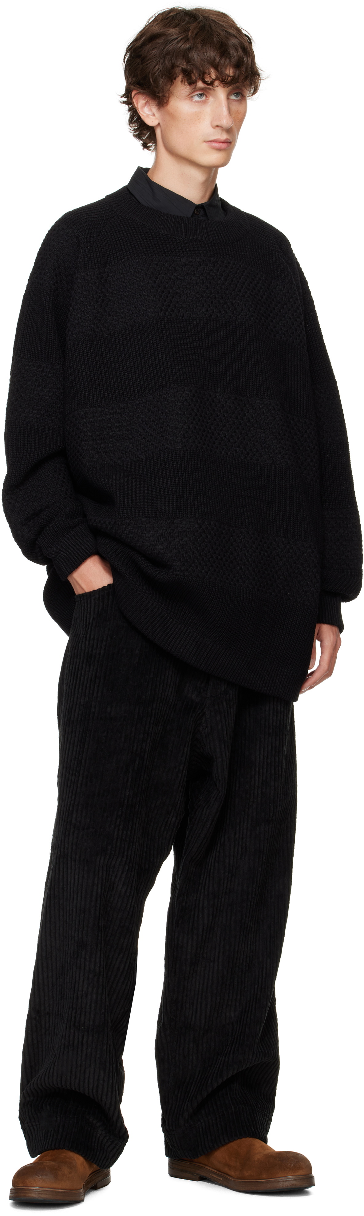 Jan-Jan Van Essche Black O-Project Sartuul Sheep Yarn Crewneck Sweater
