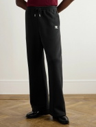 CELINE - Triomphe Straight-Leg Logo-Embroidered Cotton and Cashmere-Blend Jersey Sweatpants - Black