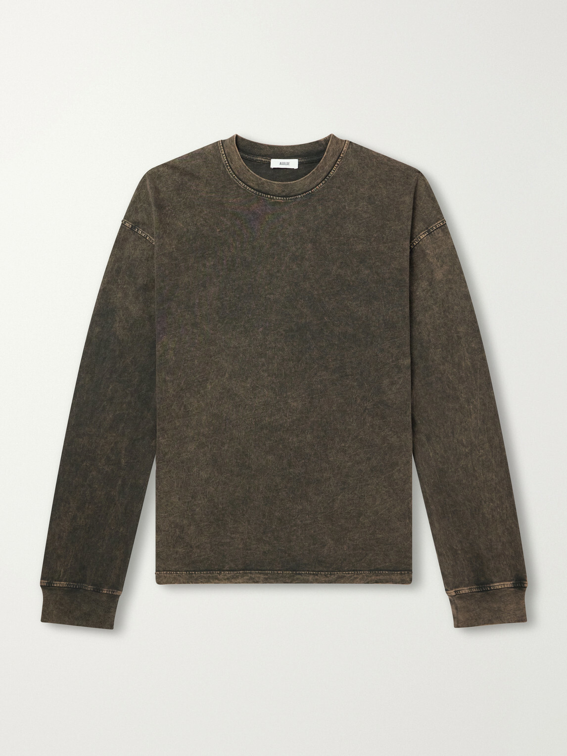 AGOLDE - Asha Cotton-Jersey T-Shirt - Brown