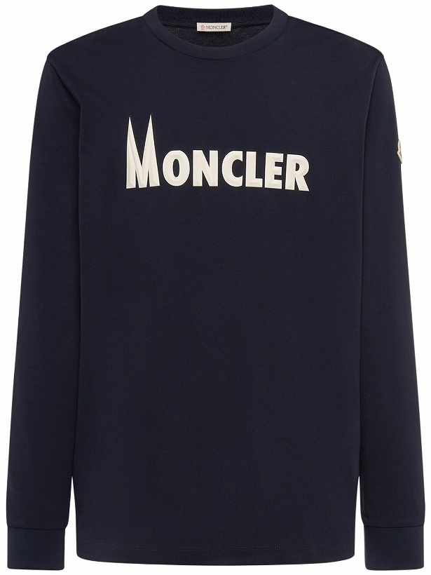 Photo: MONCLER - Logo Cotton Jersey Crewneck Sweatshirt