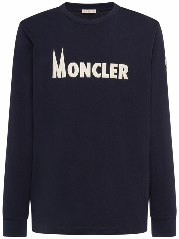 Photo: MONCLER - Logo Cotton Jersey Crewneck Sweatshirt