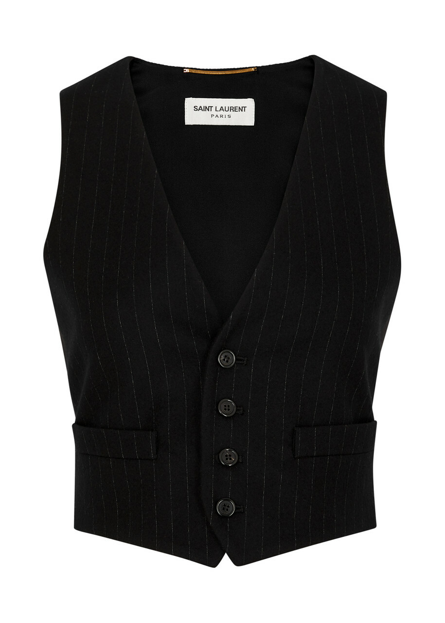 【関税＆送料込み】Saint Laurent Wool Vest Wool vest in black - Saint Laurent | Mytheresa