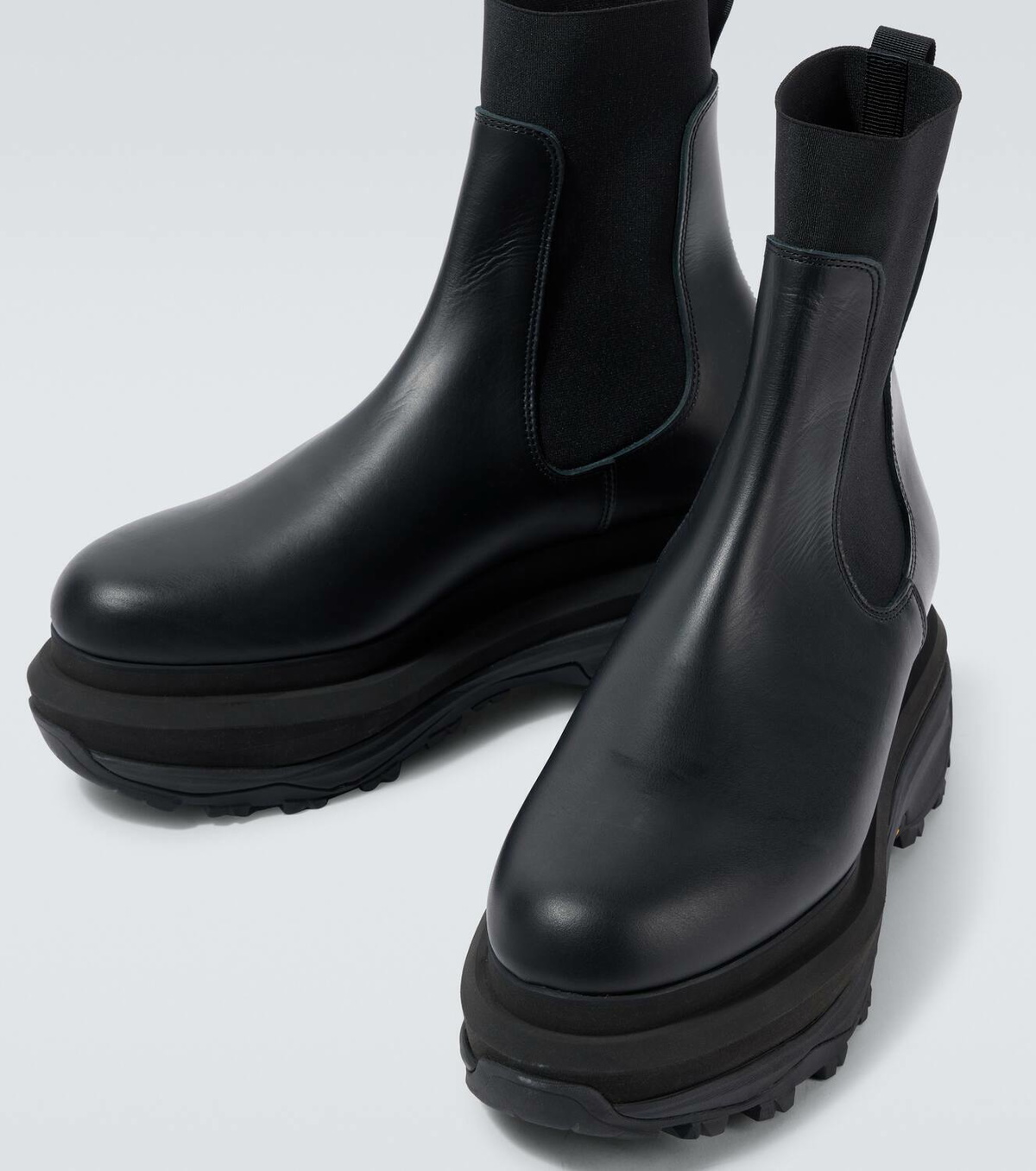 靴 sacai Chelsea boots 42 Leather Chelsea boots in black - Sacai | Mytheresa