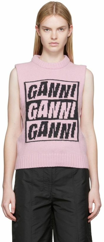 Photo: GANNI Pink Logo Vest