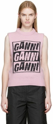 GANNI Pink Logo Vest