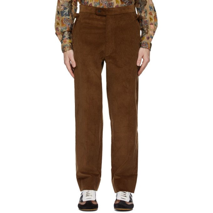 パンツ Bode Trousers Brown Bode Brown Corduroy Side-Tie Trousers Bode