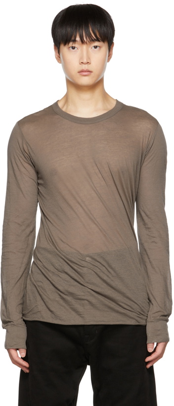 Photo: Rick Owens Taupe Basic Long Sleeve T-Shirt