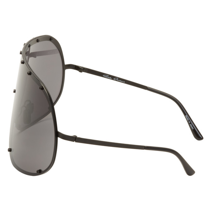 Rick Owens Black Shield Sunglasses
