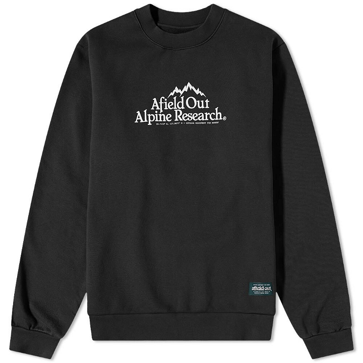 Photo: Afield Out Men's Research Crew Sweat in Black